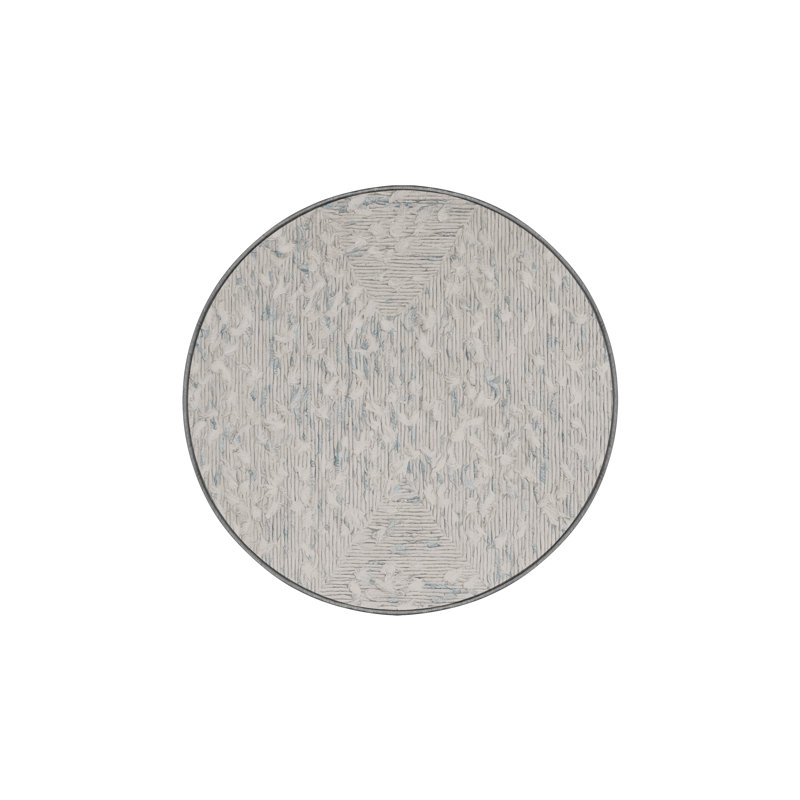 Machine Washable Gray Area Rug, Round 6'