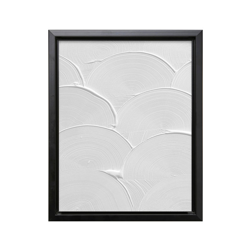 Coup de pinceau blanc, Black Framed, Canvas, 11"H x 14"W