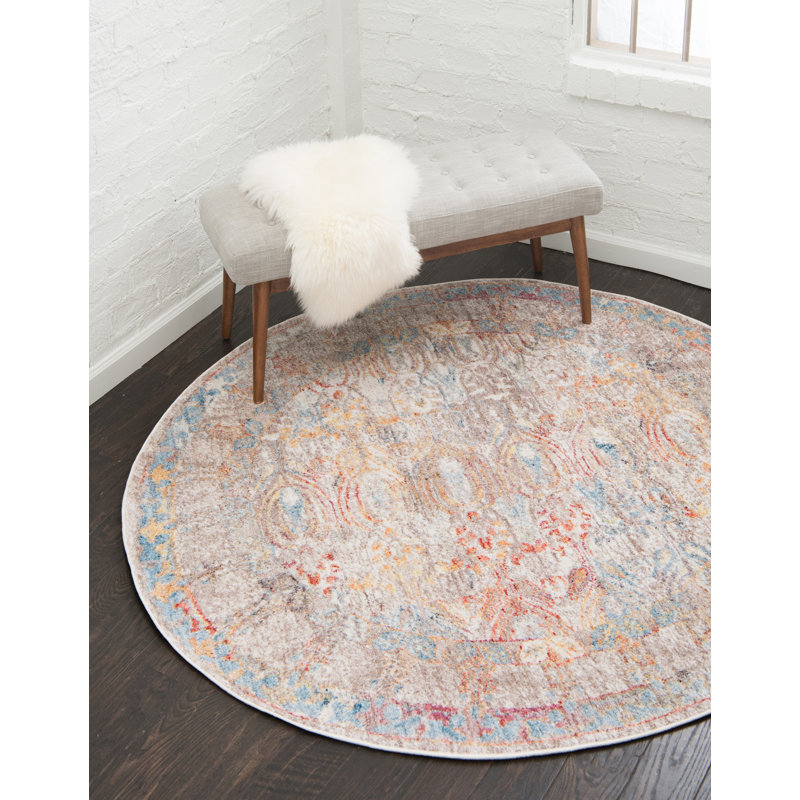 Rosamonde Abstract Indoor Rug, Round 3'3"