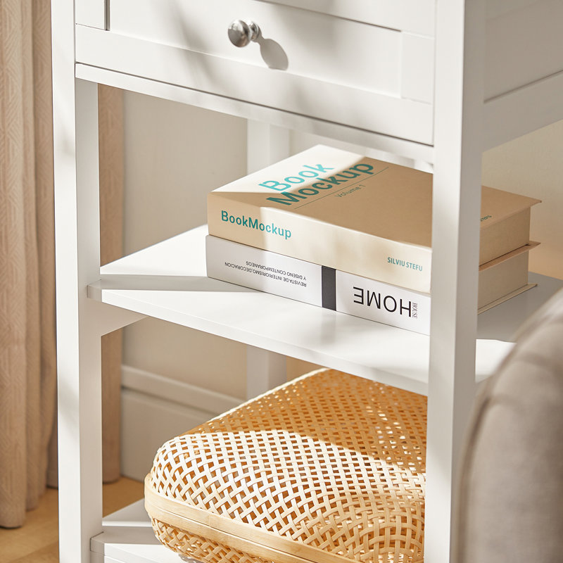 Axton 1 Drawer Bedside Table, White
