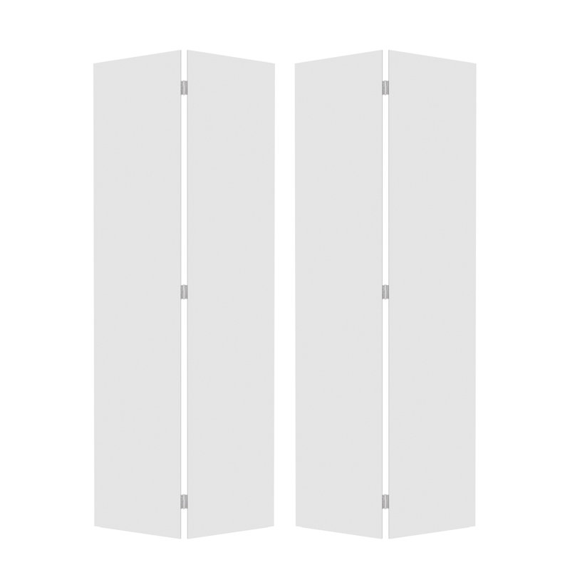 18 po X 84 po Porte pliante en vinyle blanc uni avec trousse de quincaillerie