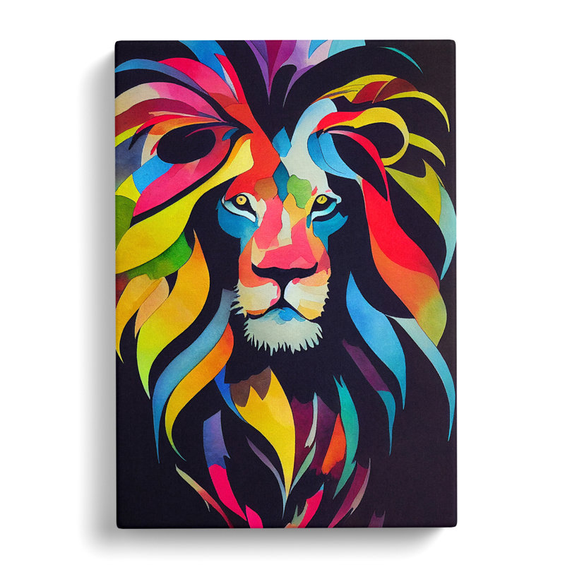 Watercolour Lion Vol.1 - Wrapped Canvas, 76cm H x 50cm W x 3cm D