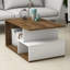 Table basse moderne avec nombreuses tablettes, noyer foncé, 35,4 x 16,5 x 16,5 pouces | 100% panneau de particules enduit de mélamine, épaisseur: 0,7 pouce | Conception murale, élégante et fonctionnelle pour les espaces de vie-13394271