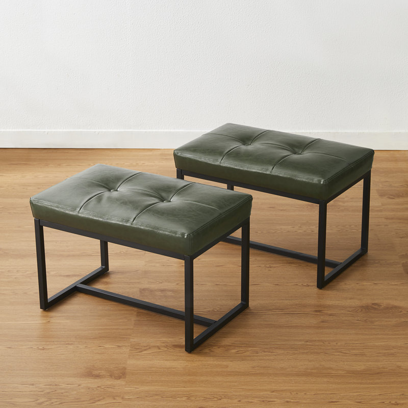 Buren Iron Accent Stool, Green