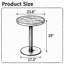 Table basse de luxe ronde de 23,6 pouces, plateau en panneau de fibres à densité moyenne en marbre UV, bandes de chant en acier inoxydable, base à piédestal en métal-248306102