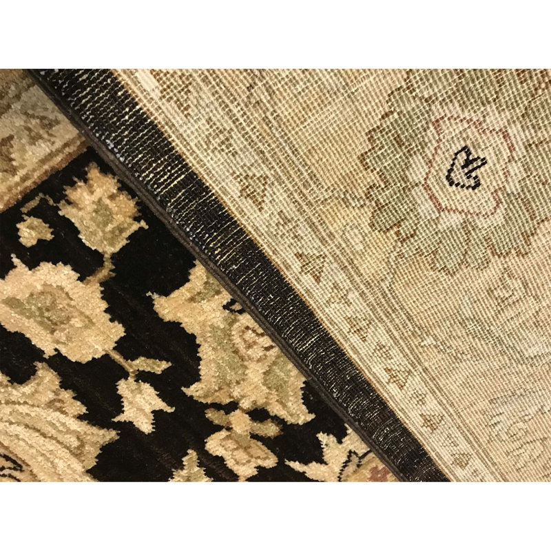 Sultanabad Wool Oriental Area Rug in Black/Beige, Rectangle 6'1" x 8'6"