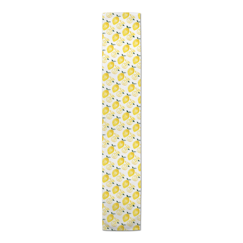Chemin de table rectangulaire en polyester Dangela, P 16 po x L 72 po