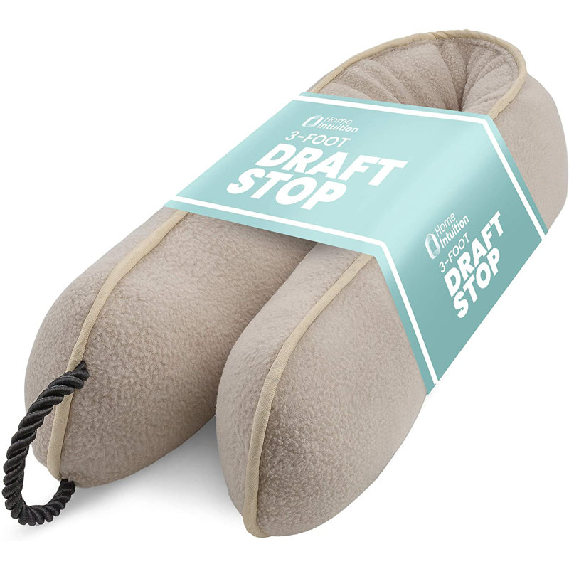 Home Intuition 3-Feet Draft Stopper Cloth Seal Weather Stop, Beige 2-Pack, 2