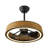 19.68" Boho Rattan Enclosed Ceiling Fan With Light, 6-speed Dimmable Led & Remote Control, Farmhouse Low Profile Caged Fan Light For Bedroom Kitchen