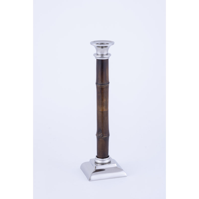 Bougeoir de table en acier inoxydable, H 14 po x l 3,5 po