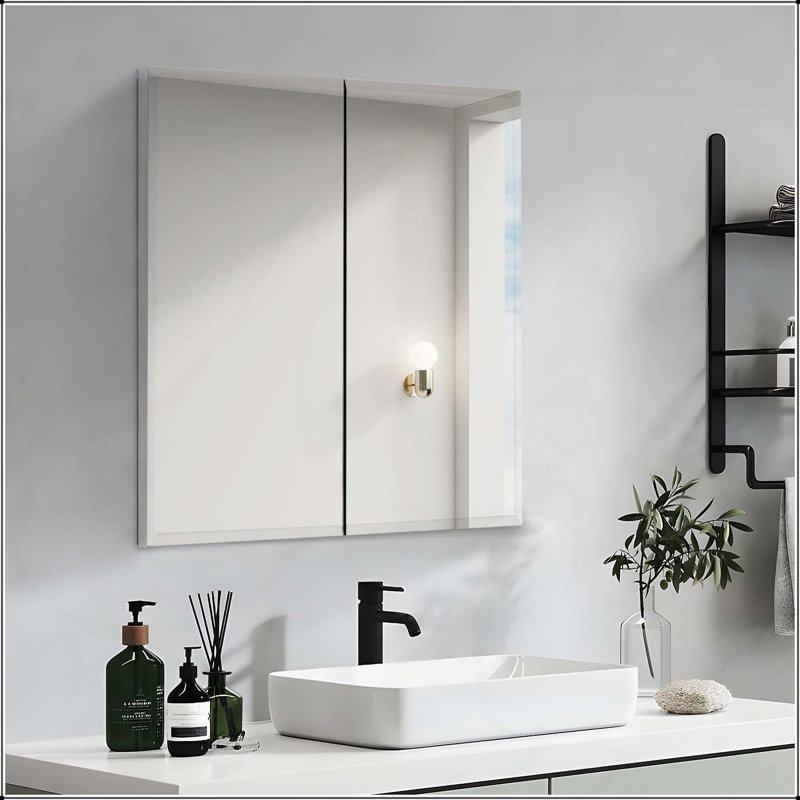 Armoire à pharmacie à double porte polyvalente pour salle de bain avec fonctions avancées
