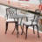 3 Piece  Cast Aluminum Outdoor Bistro Table and Chairs Set of 2 with Cushion,Patio Bistro Sets with 1.97" Umbrella Hole for Garden,Black