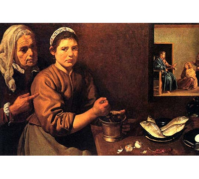 «Christ in the House of Mary and Martha» par Diego Velasquez, reproduction d'art