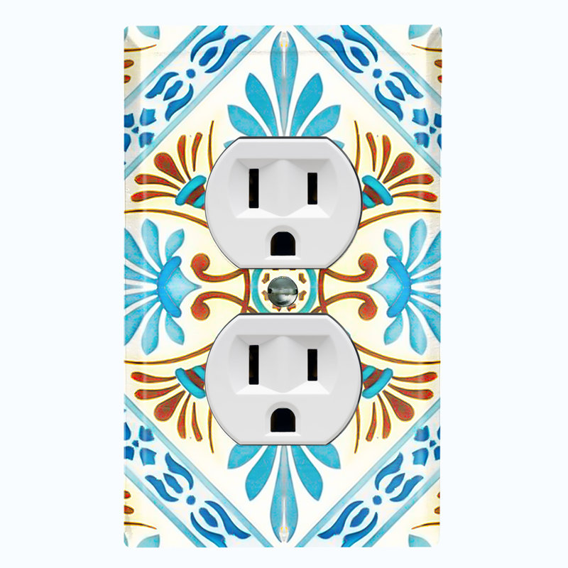 Patterned 1 - Gang Duplex Outlet Standard Wall Plate