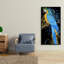 Blue macaw parrot - 24"x48" Framed canvas