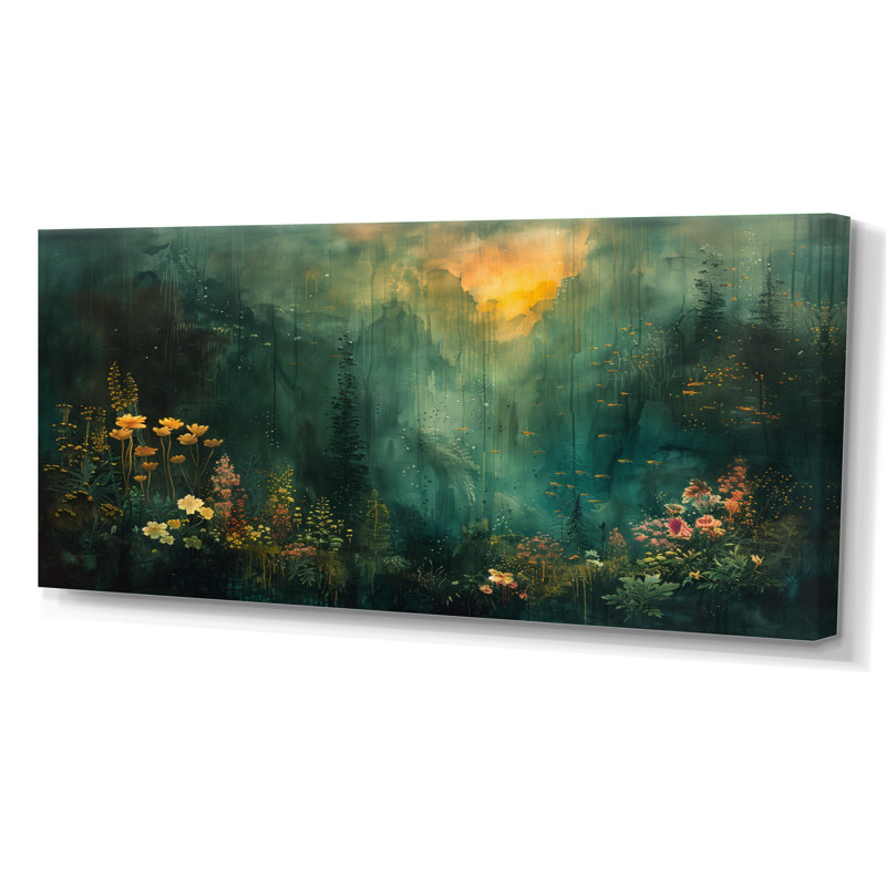 Forêt verte «Enchantment Forest», impressions encadrées, H 28 po x l 60 po, Toile tendue, Sans cadre