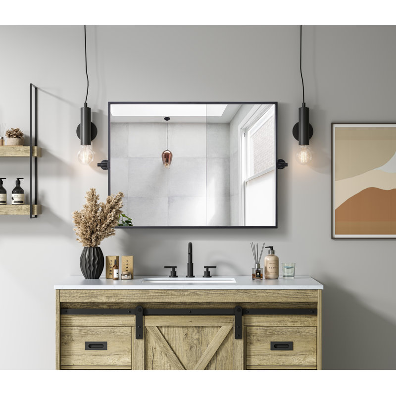 Miroir Amoura, Noir, 32 po x 24 po