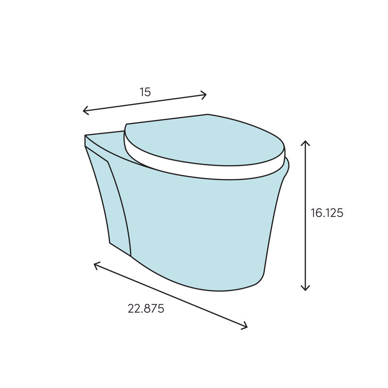 RP™ Dual-Flush Elongated Wall Hung Toilet with High Efficiency Flush (Seat Not Included)