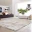 Modern Hand Knotted Abstract Area Rug in Ivory/Grey-62873977