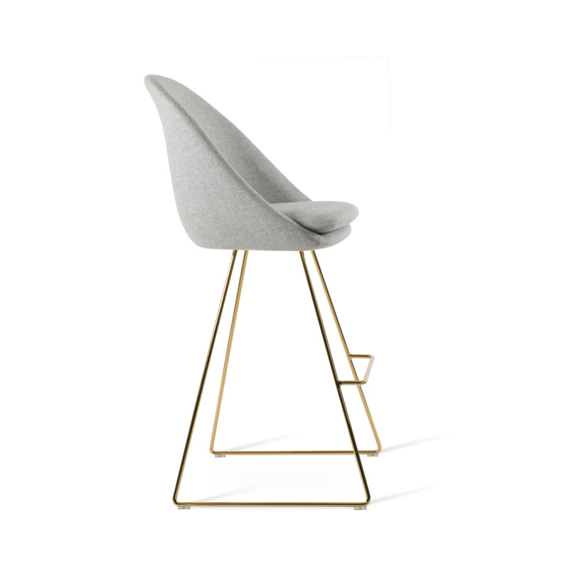 Tabouret de bar / de bar Avanos, Laine argentée, Tabouret de comptoir (siège d'une hauteur de 23,2