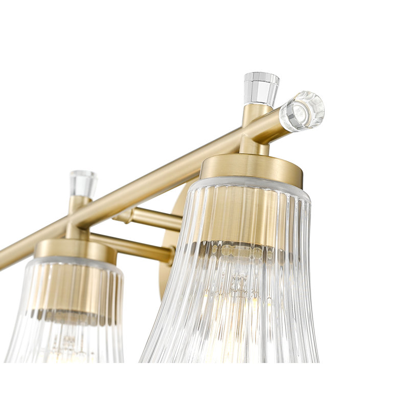 Maston Modern Vanity, Gold, 10" H x 24" W x 6.75" D, 3 Lights