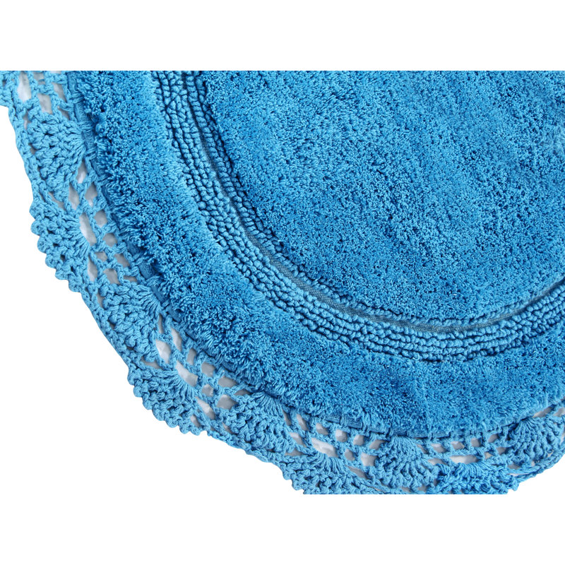 Tapis pour salle de bain Wingert, l 24 po x L 24 po, Bleu aqua