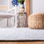 Tapis ivoire / bleu en coton tissé à la main et à plat Whorton-68790975