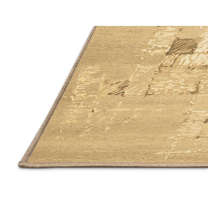Tapis contemporains brun lavable à la machine 2588, Rectangle 2 pi x 4 pi