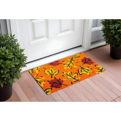 Paillasson 17 po x 29 po orange et noir
