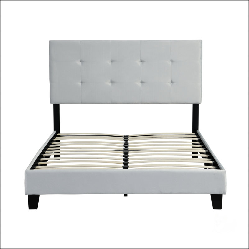 Base de lit tapissier grand format avec tête de lit capitonnée