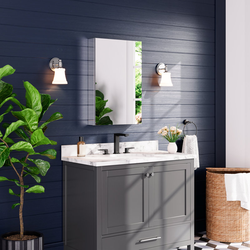Armoire de rangement murale sans cadre l 20 po x H 30 po avec 3 tablettes réglables, 20"