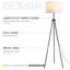 Lampe trépied 59,75 "avec chaînette