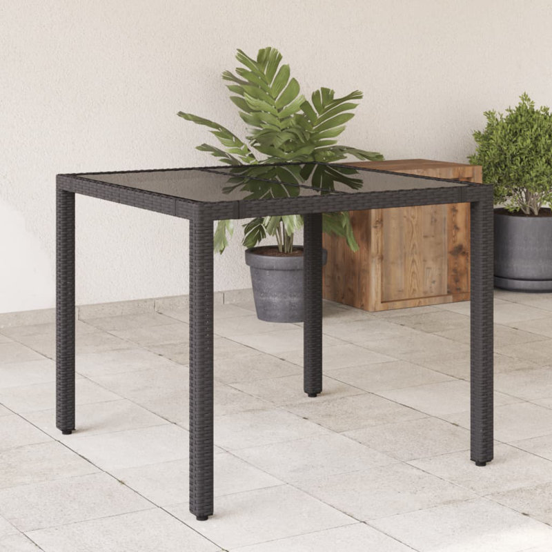 Table de jardin en rotin PE 35,4 po x 35,4 po Vidaxl