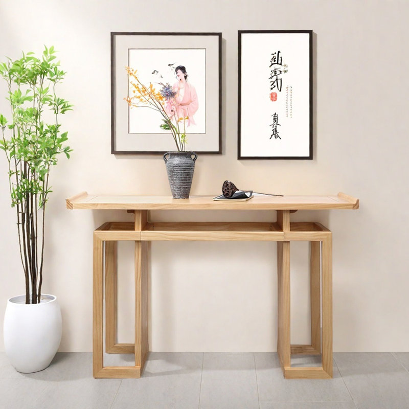 Nouvelle console en pin massif de style chinois, H 31,5 po x l 55,1 po x P 13,8 po