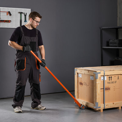 Prylever Bar, 6600 lbs Weight Capacity, 56 Inch Carbon Steel Handle Lever Dolly, Pry Lever Bar with Wheels for Large Pallets, Heavy Items, Concrete Blocks, Heavy Duty Equipment Handling