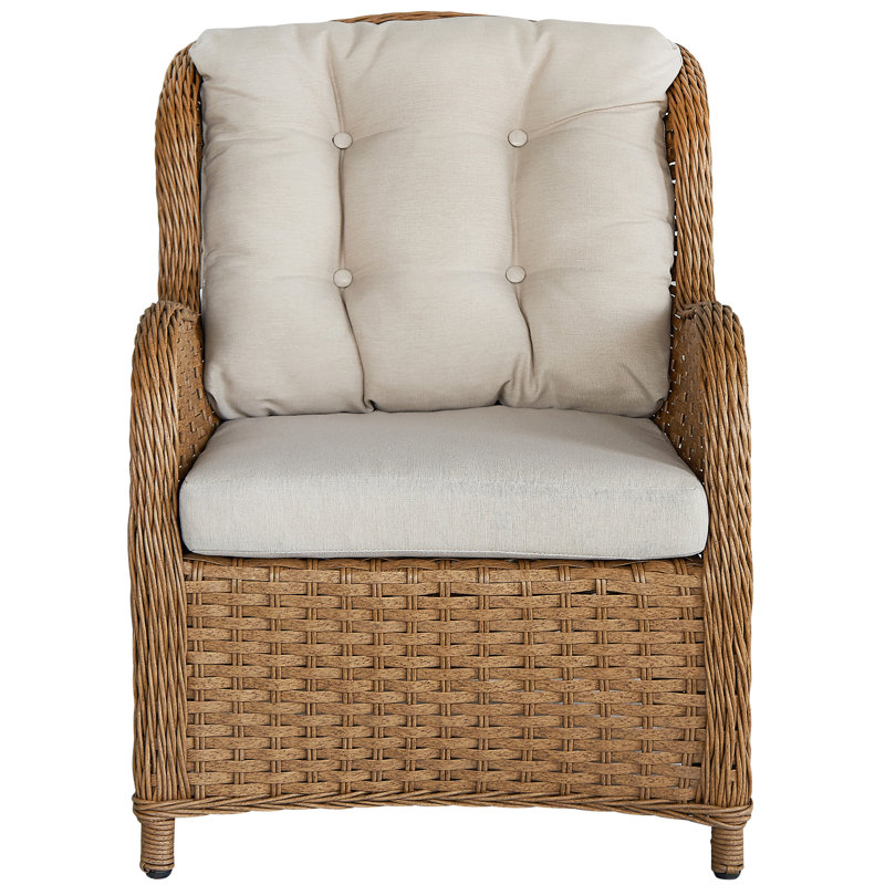 Fauteuil en polyester touffeté à large largeur 27,25 po Bella, Chêne