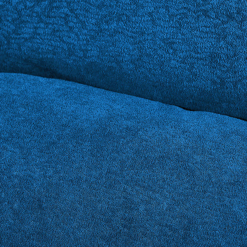 Velvet Fabric Convertible Chair Pullout Adjustable Sleeper, Blue