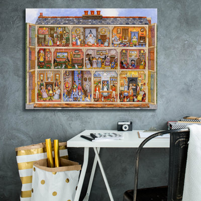  'Dolls House With Grand Stairs' by Gale Pitt Canvas Wall Art, 34" x 26"