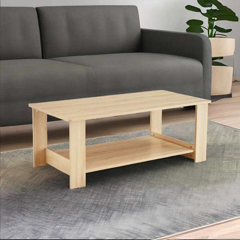 Caoife Coffee Table, 16.5" H x 43.3" W x 21.6" D, Natural Wood
