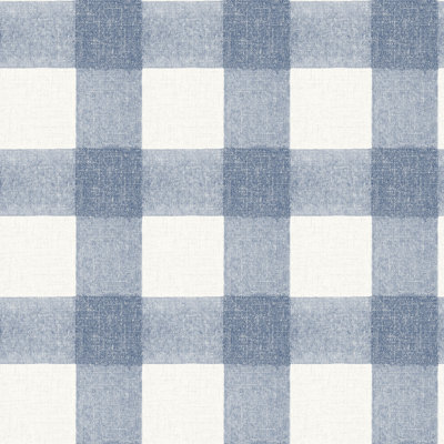 Papier peint à carreaux bleu Thorpe