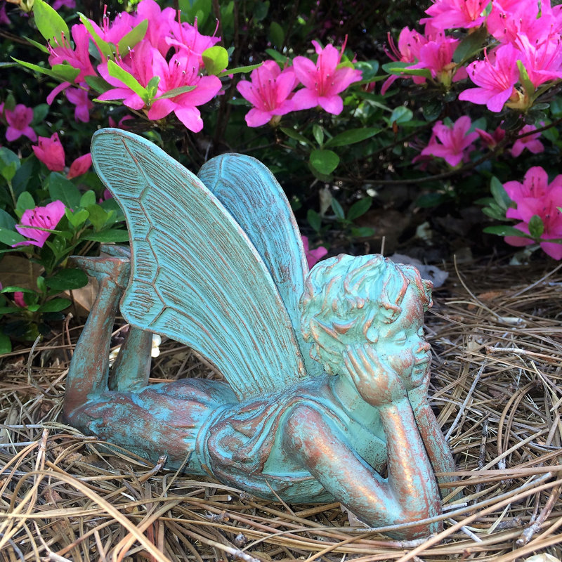 Statue de jardin Suffolk Fairy Dreamer, H 5,5 po x l 2 po x P 8 po