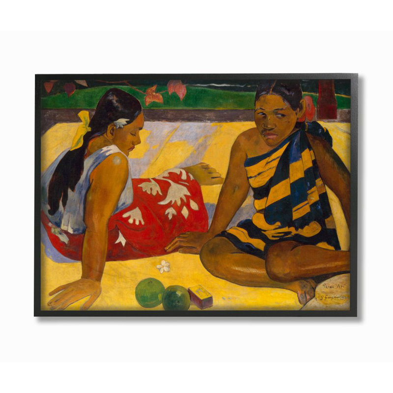 « resting portraits native figures classiques » par paul gauguin-reproduction d’art, Giclée encadrée noir minuit