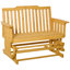 Banc oscillant pour 2 personnes avec conception à séchage rapide et accoudoir large, causeuse en bois pour la cour arrière