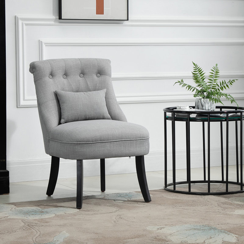 Kiyohisa 52.5cm Wide Tufted Lounge Chair, Light Grey