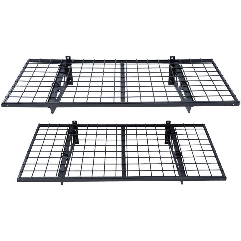 2 Piece Metal Floating Shelf, 8.4" H x 48" W x 24" D