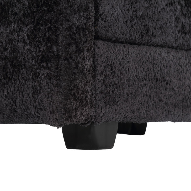 Canapé modulaire surdimensionné de 112 po pour le salon - canapé en L en chenille moderne, canapé-lit modulaire confortable avec repose-pieds mobile et mousse à mémoire de forme