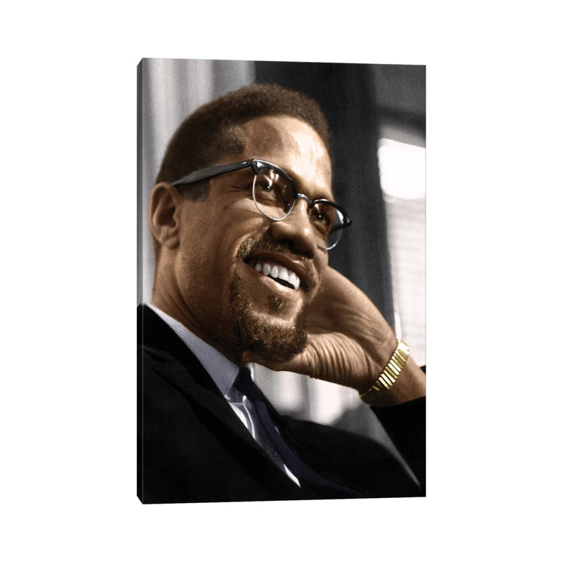 Malcolm X (1925-1965) par Granger-impression, Toile tendue, Pas de tapis, H 26 po x l 18 po x 1,5 po