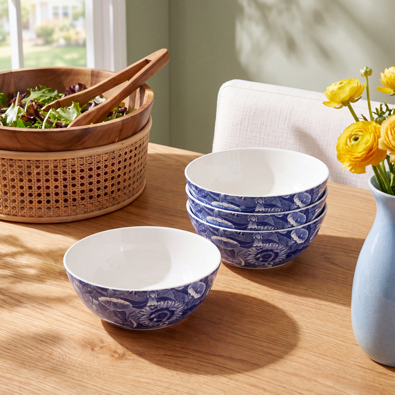 Spode Blue Room Salad Bowl 10.5" Sunflower