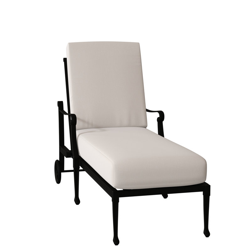 Wiltshire Outdoor Chaise Lounge, Pewter, Canvas Bird's Eye Sunbrella® Canvas