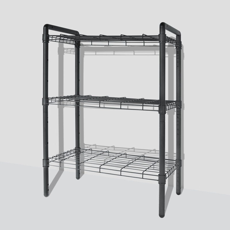 delta Metal Adjustable 3-Tier Wire Shelving Rack, Black